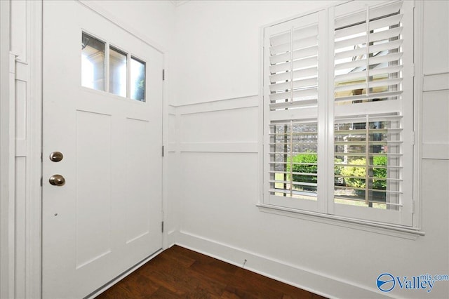 5 Leyland Dr, Huntsville, AL 35824 - foyer entrance with dark wood-style floors and healthy amount of natural light