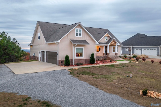 craftsman-style house featuring a garage