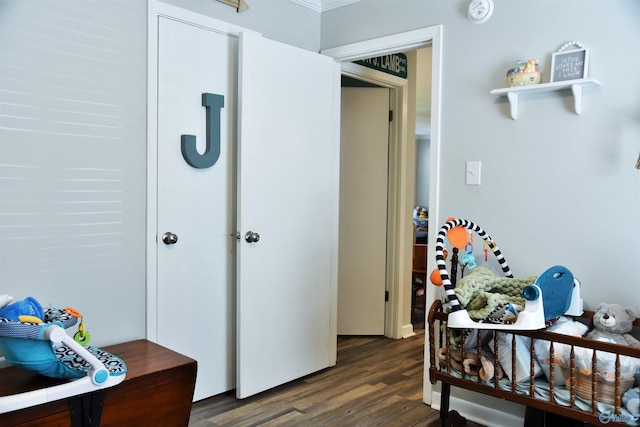 interior space with dark wood finished floors