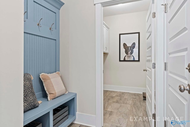 mudroom with baseboards