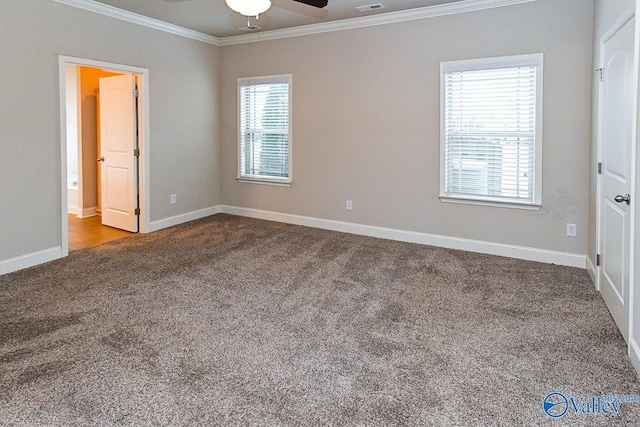 9 Leyland Dr SW, Huntsville, AL 35824 - unfurnished bedroom with baseboards, carpet, and crown molding