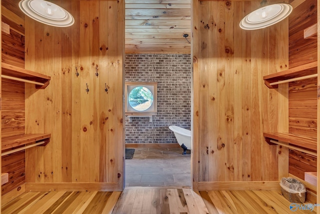 spacious closet featuring hardwood / wood-style floors