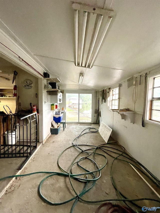 interior space featuring a garage