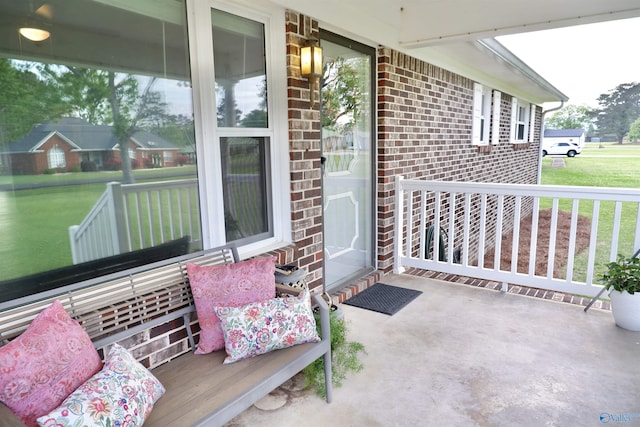 view of patio with a porch