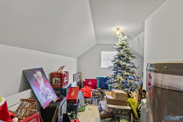 additional living space with vaulted ceiling