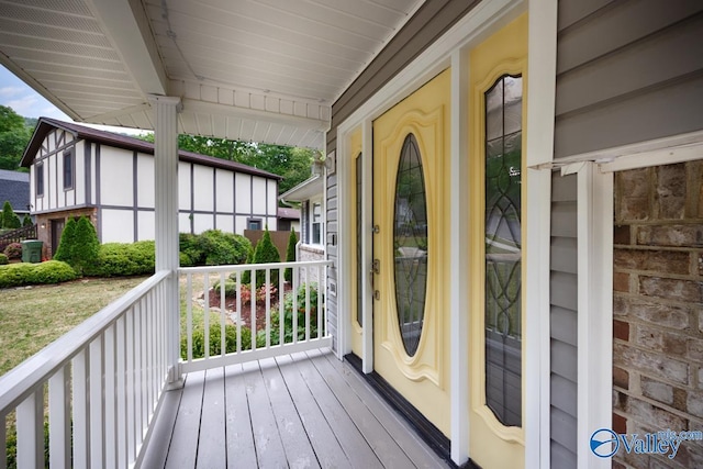 deck with a porch