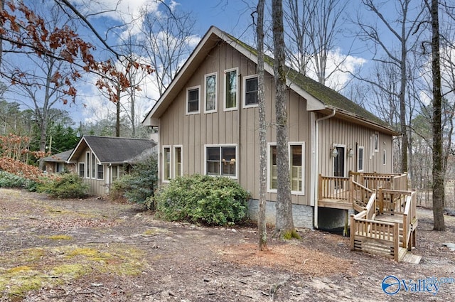 exterior space featuring board and batten siding