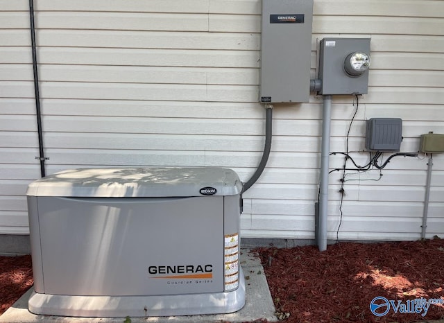 exterior details with a power unit and electric meter