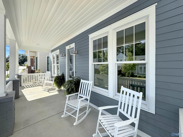 view of patio with a porch