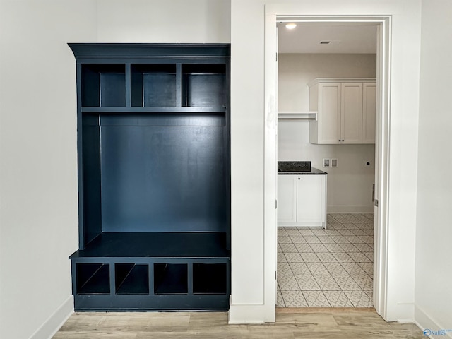 mudroom featuring light hardwood / wood-style floors