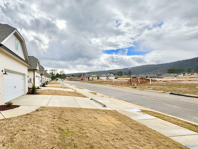 view of street with a mountain view