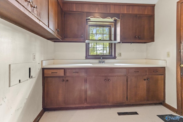 105 Hastings Rd, Athens, AL 35613 - kitchen with a sink, light countertops, baseboards, and open shelves