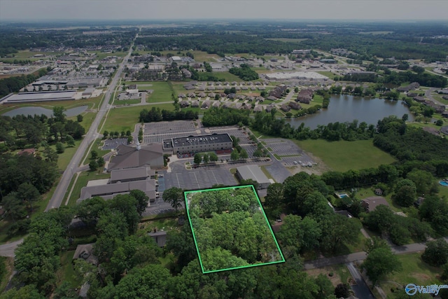105 Hastings Rd, Athens, AL 35613 - aerial overview of property's location featuring a nearby body of water and property boundaries highlighted