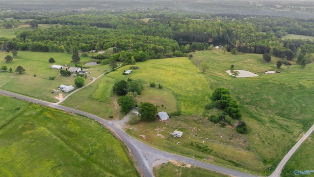 bird's eye view featuring a rural view