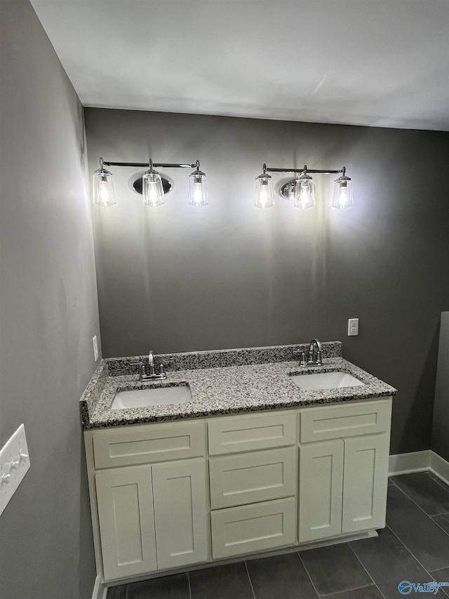 bathroom featuring vanity and tile patterned floors