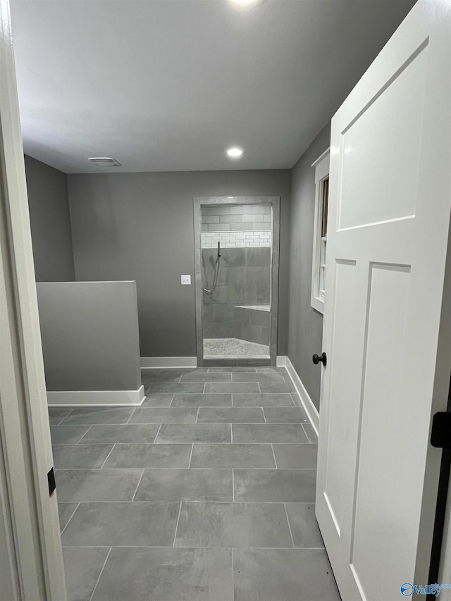 interior space with tile patterned flooring