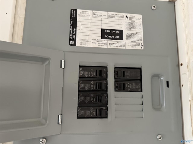 interior details featuring electric panel