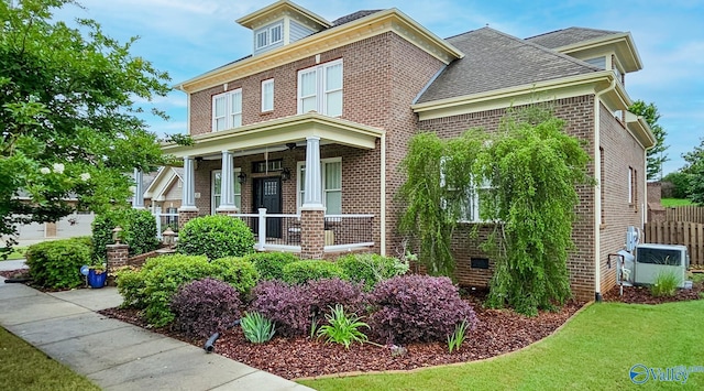 25 Cypress Grove Ln, Huntsville, AL 35824 - american foursquare style home featuring covered porch and brick siding