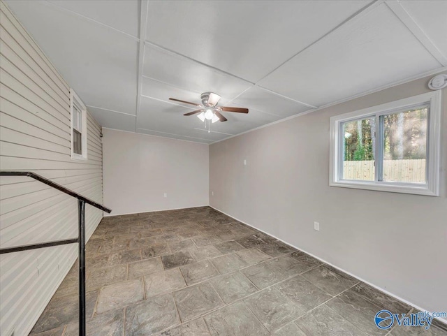 768 County Road 376, Hillsboro, AL 35643 - unfurnished room with a ceiling fan and stone finish flooring
