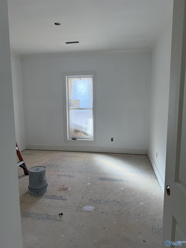 empty room with crown molding