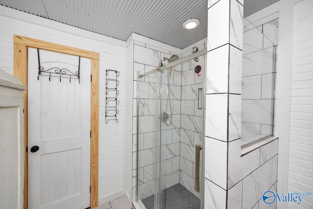 bathroom featuring walk in shower