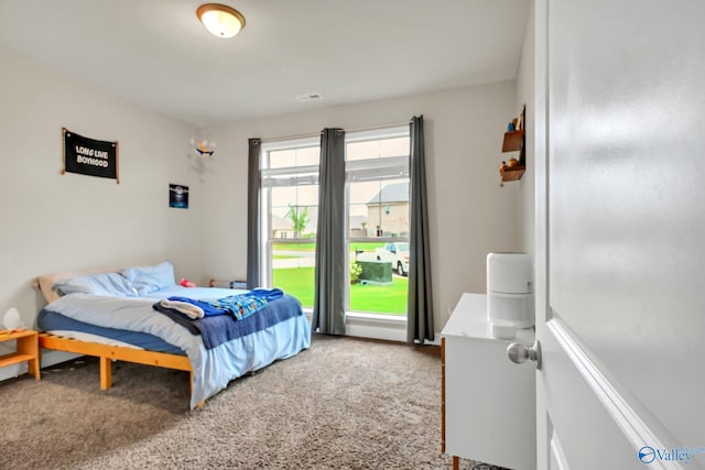 view of carpeted bedroom