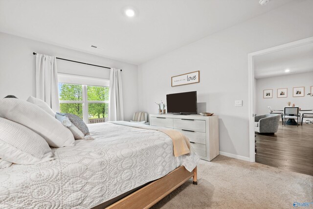 25066 Delilah Cir, Athens, AL 35613 - bedroom with light carpet, baseboards, visible vents, and recessed lighting