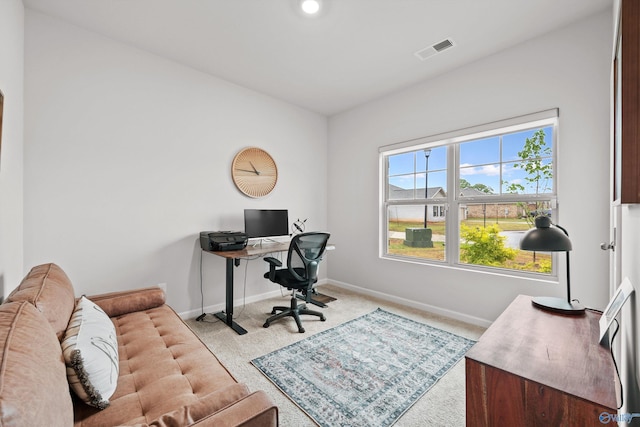 25066 Delilah Cir, Athens, AL 35613 - home office with baseboards, visible vents, and carpet