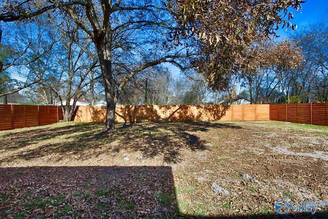 view of yard featuring a fenced backyard
