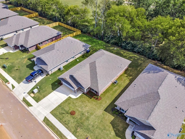 bird's eye view with a residential view