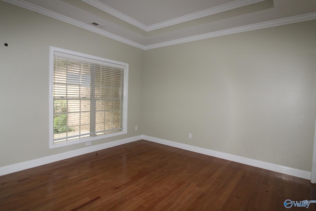 730 John Cabaniss Rd, Langston, AL 35755 - spare room featuring dark wood finished floors, baseboards, ornamental molding, and visible vents