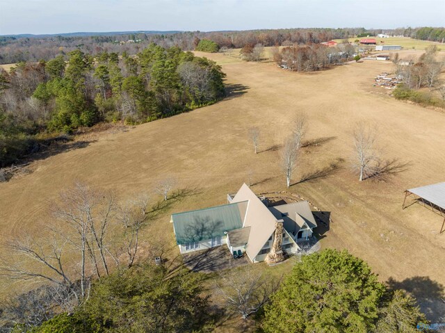 bird's eye view with a rural view