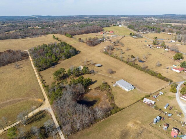 bird's eye view with a rural view