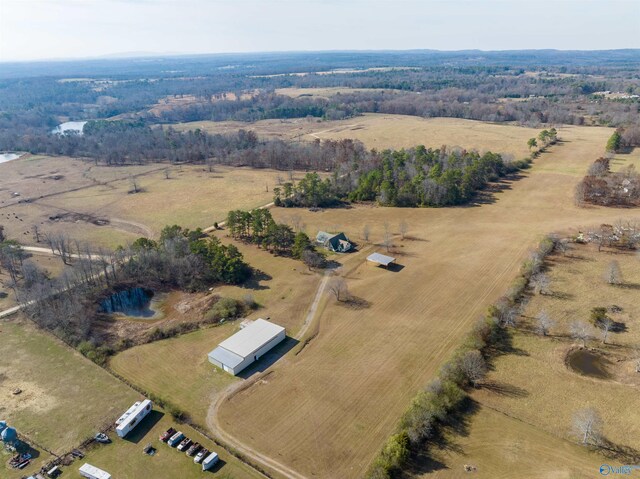 bird's eye view with a rural view