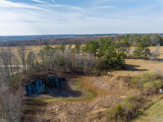 birds eye view of property with a rural view