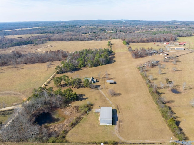 drone / aerial view featuring a rural view