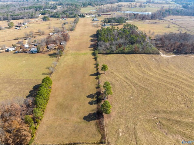 aerial view featuring a rural view