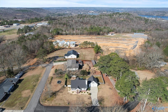 bird's eye view with a forest view