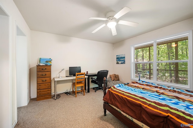 970 County Road 454, Centre, AL 35960 - bedroom featuring ceiling fan and light carpet