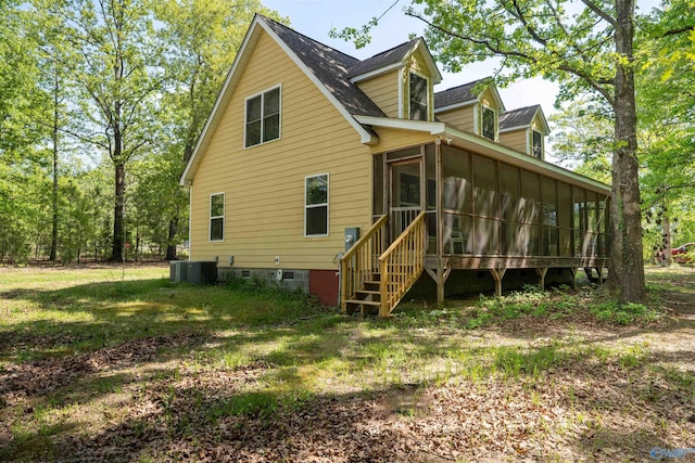 970 County Road 454, Centre, AL 35960 - rear view of house featuring a sunroom and crawl space