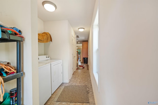 970 County Road 454, Centre, AL 35960 - washroom with washing machine and dryer, laundry area, and light tile patterned floors