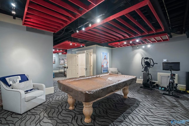19 Ledges Main SE, Huntsville, AL 35802 - rec room with carpet, baseboards, and pool table