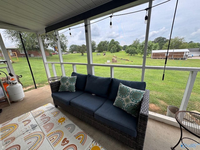 28035 Holland Gin Rd, Elkmont, AL 35620 - sunroom / solarium with an outdoor hangout area and lofted ceiling