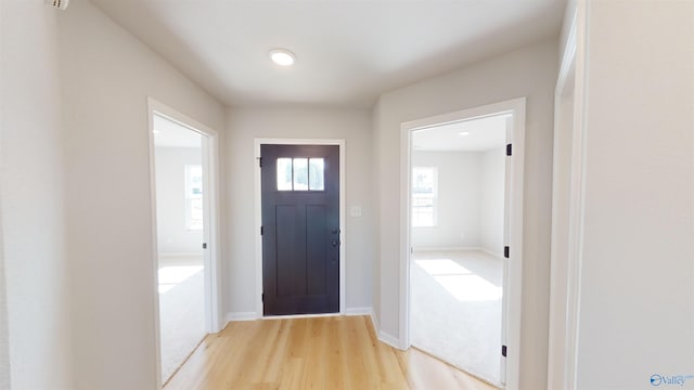 foyer featuring light hardwood / wood-style floors