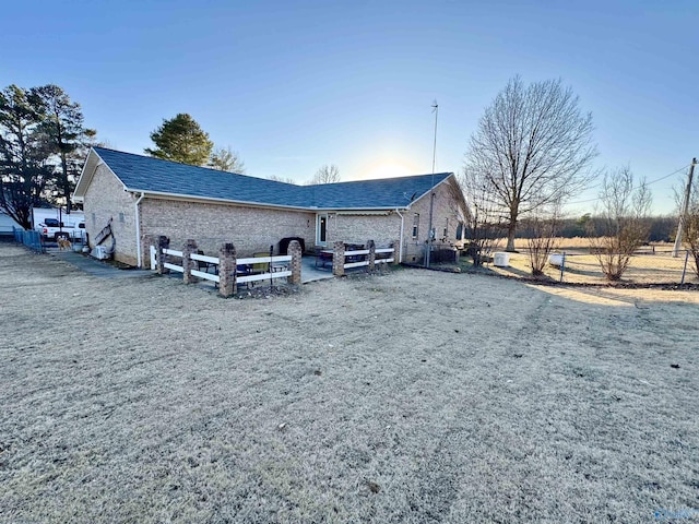 exterior space with a yard