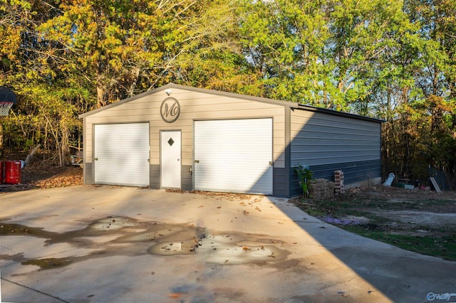 view of garage