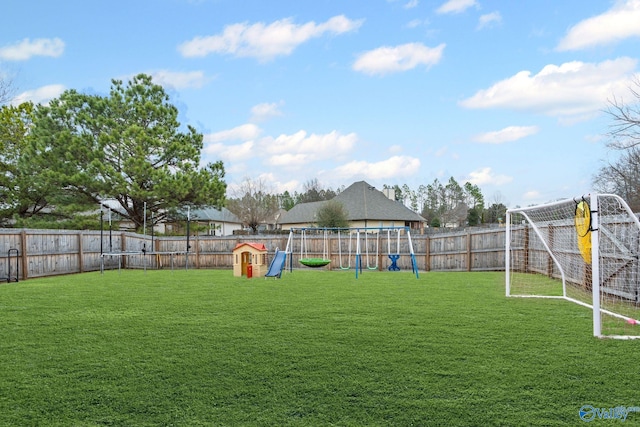 view of yard featuring a playground