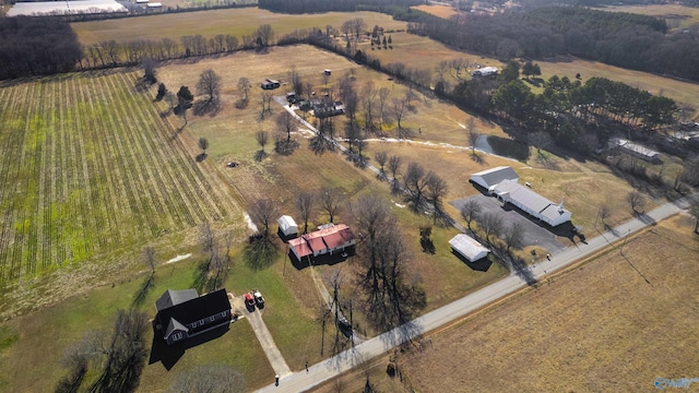 aerial view featuring a rural view