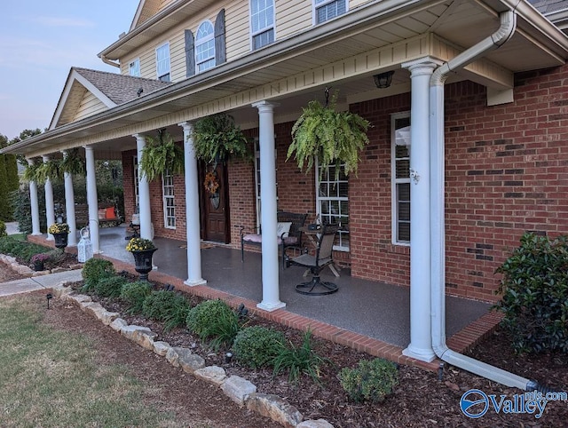 view of patio with a porch