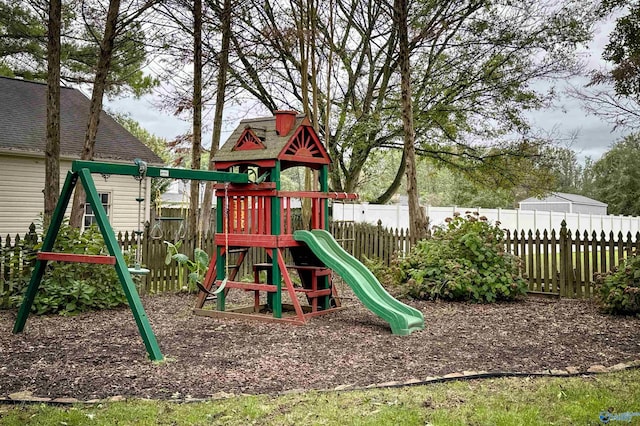 community play area featuring fence